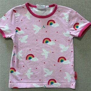 Toby Tiger Pink Rainbow & Dove Short Sleeve Tee